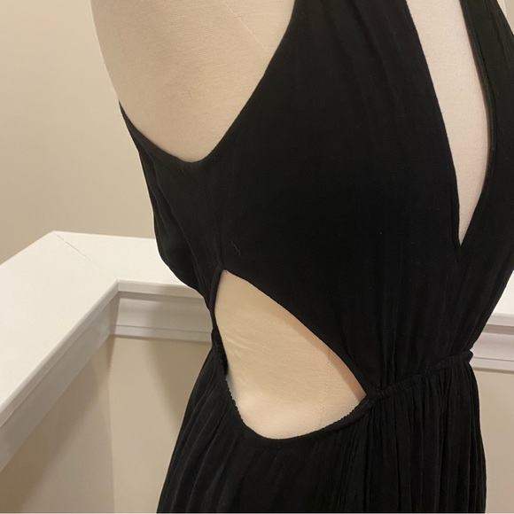 TOBI Little Black Maxi Dress! Stunning Halter Tie Neck Cutout Waist Design Sz XS - Picture 14 of 14